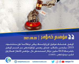 2021-يىلى 09-ئاينىڭ 28-كۈنىدىكى مۇھىم خەۋەر