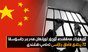 ئۇيغۇرلار ھەققىدە ئۇچۇر توپلىغان ھەر بىر جاسۇس گۇماندارىغا  72 يىللىق قاماق جازاسى تەلەپ قىلىندى