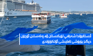 ئىستانبۇلدا شەرقىي تۈركىستان ۋە پەلەستىن ئۈچۈن دېڭىز يۈرۈشى نامايىشى ئۆتكۈزۈلدى