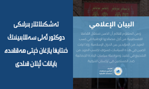 تەشكىلاتلار بىرلىكى دوكتور ئەلى سەللابىينىڭ خىتايغا يازغان خېتى ھەققىدە بايانات ئېلان قىلدى